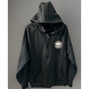 Harley-Davidson Men's Zippered Sweatshirt Jacket, Willie G Skull, Black Men’s M